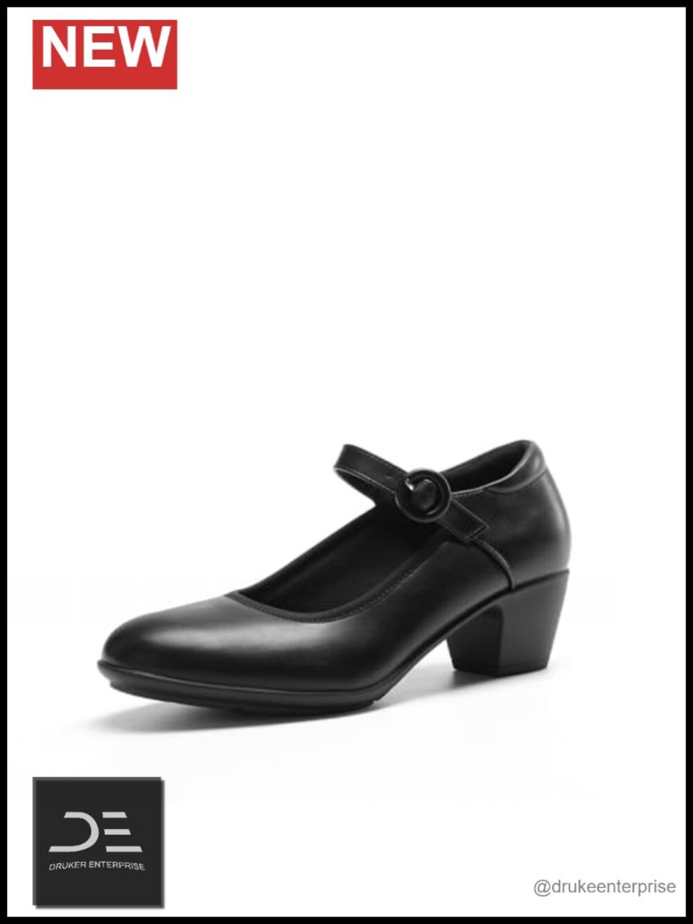 Mary Jane Low Chunky Block Heel Pumps with Arch Support Memory Foam Insole